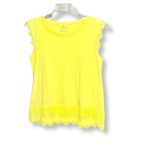 TALBOTS - Yellow Embroidered Blouse with Beautiful Detailing - Size Medium